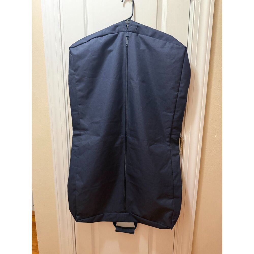 Waterproof Travel Garment Bag Suit Carrier Navy Rubberized Interior D-Rings Str